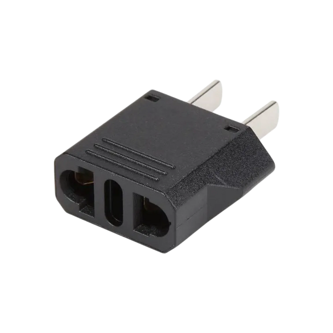 EU to Type A Plug Adapter – Black – ADAP-EU-A